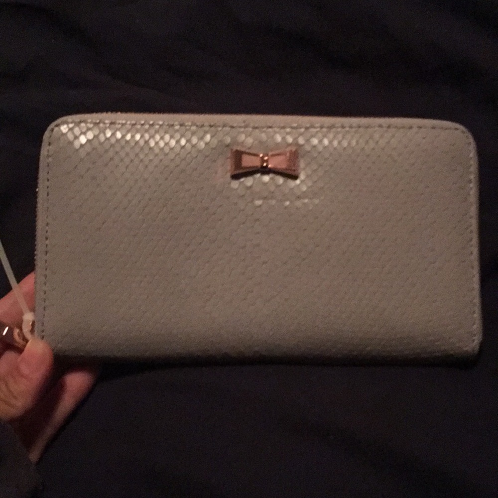 Gray snakeskin style wallet - Ted Baker London